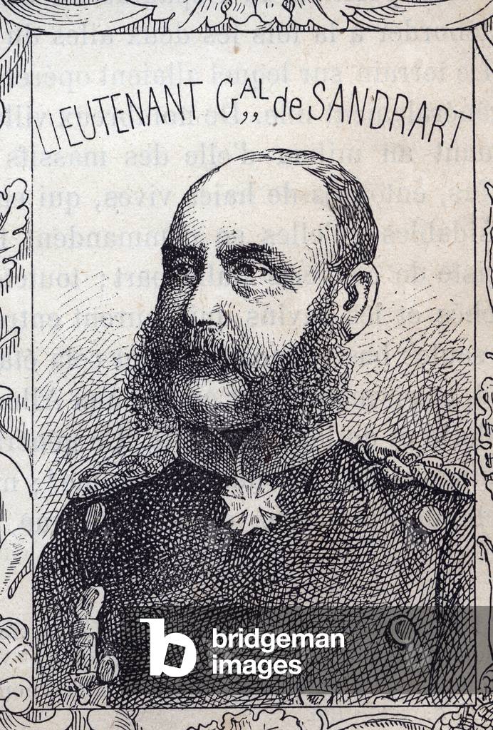 portrait of Prussian general Karl Gustav von Sandrart - 1870-71 (engraving)