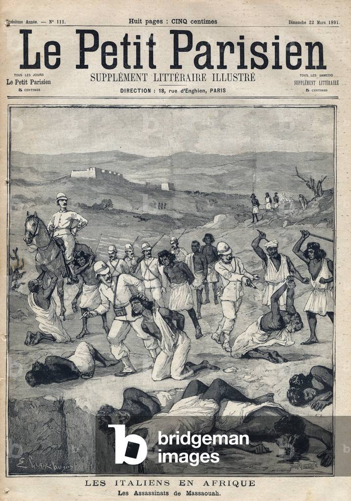 Immagine di Incisione "Conquista l'Eritrea da parte dell'Italia. Gli omicidi di Massaouah.  "Le petit Parisien