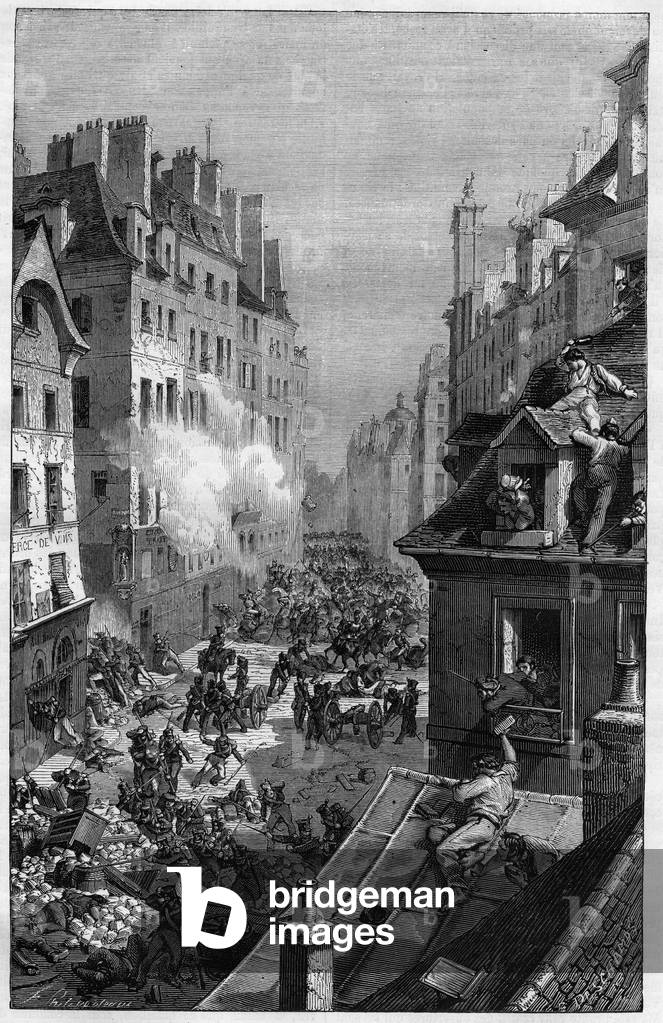 The Revolution of 1830. Combat in the faubourg Saint-Antoine.