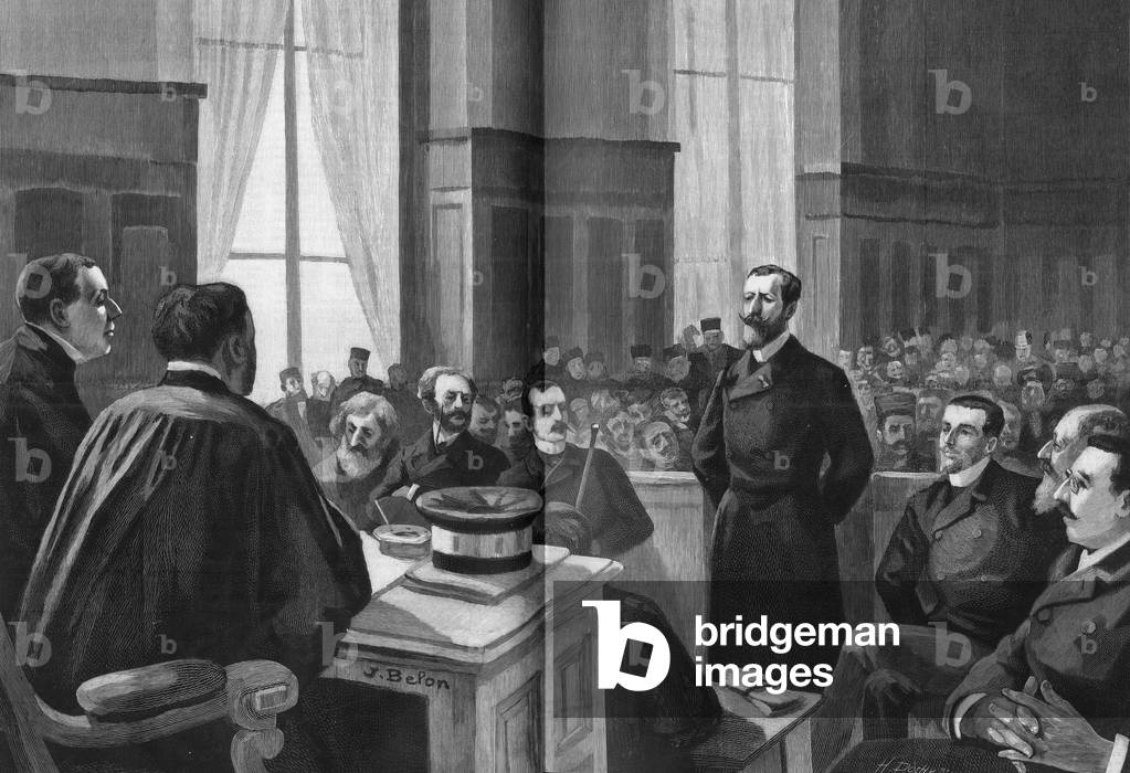 Opening of the proceedings of the League of Patriotes in 1889. President Gillet, Naquet, Laisant, Laguerre, Deroulede, Richard, Turquet, Gallian.