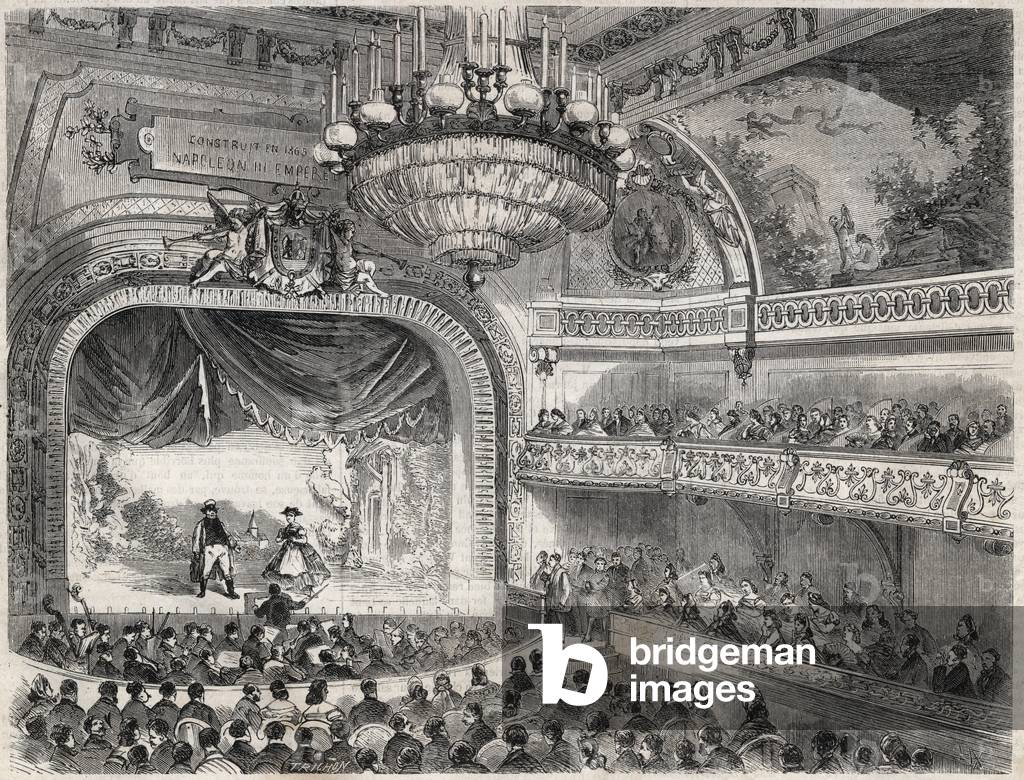 Inauguration of the theatre of the city of Vichy on July 2, 1865 - Engraving - Private collection