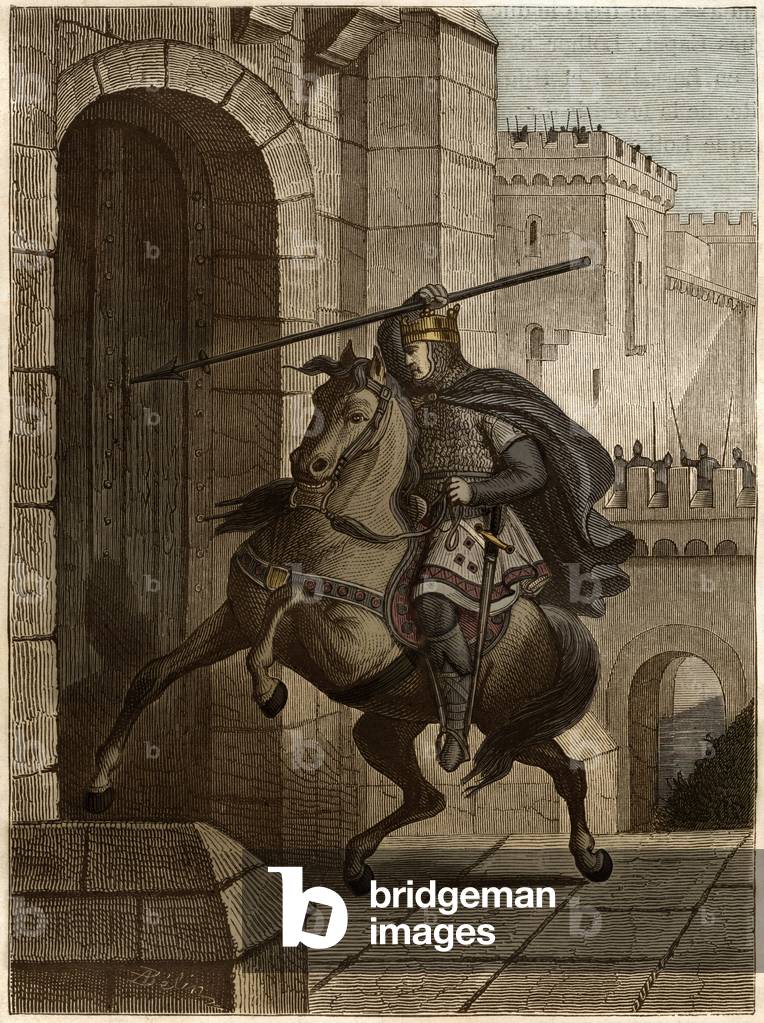 Otto II, Holy Roman Emperor before Paris - Otton II of the Holy Empire, known as the Roux (955-983) irritates not being able to penetter in Paris (Paris headquarters, 978), walks under the walls of the city to plant his spear in the door -