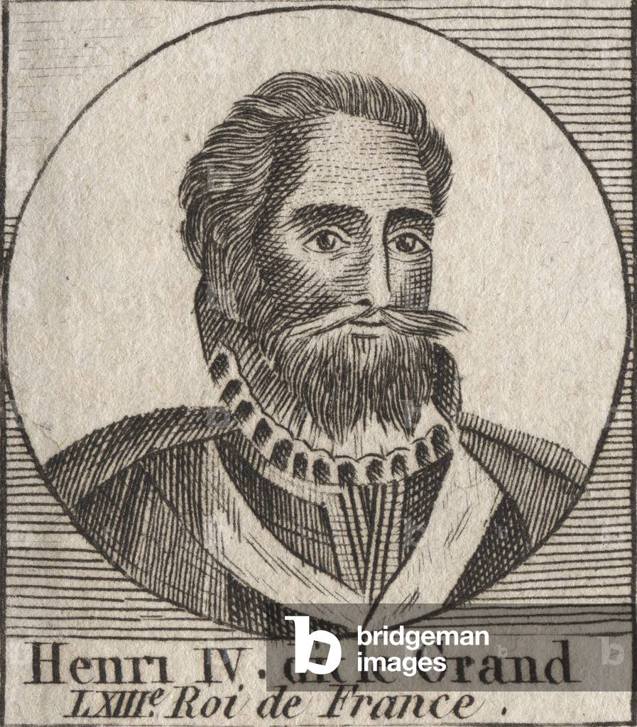 Portrait of Henry IV (1553-1610) King of France - Portrait of Henry IV (1553-1610) King of France - engraving from “Instruction sur l'Histoire de France”” by Charles Constant Le Tellier 1821