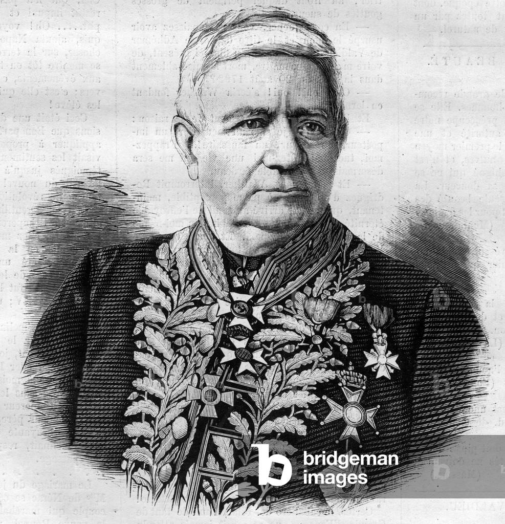 Portrait of Charles Joseph Pascal de Luesemans (1808 -1882) Belgian politician - engraving of 1882