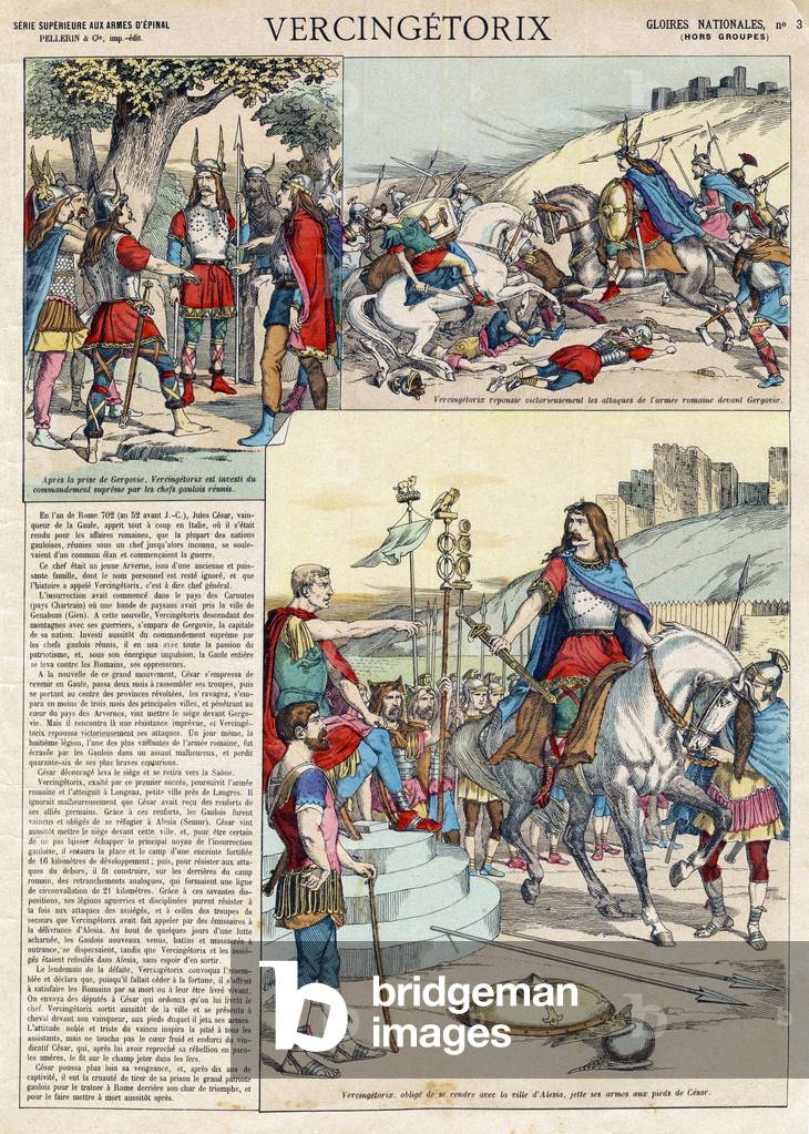 Vercingetorix Gallic warrior and leader of the Arverne tribe, chosen by his people to lead the war against the Romans, 19th century (print)