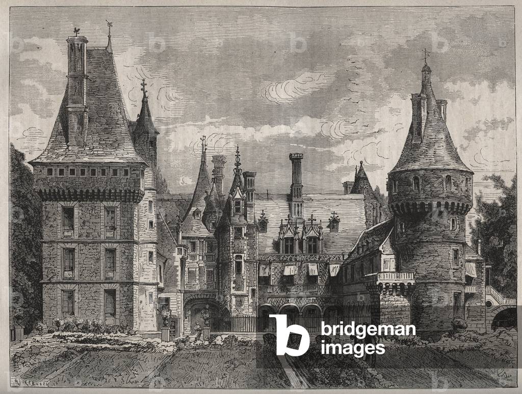 Le chateau de Maintenon, Eure et Loir (Eure et Loir), Centre, France engraving of the 19th century
