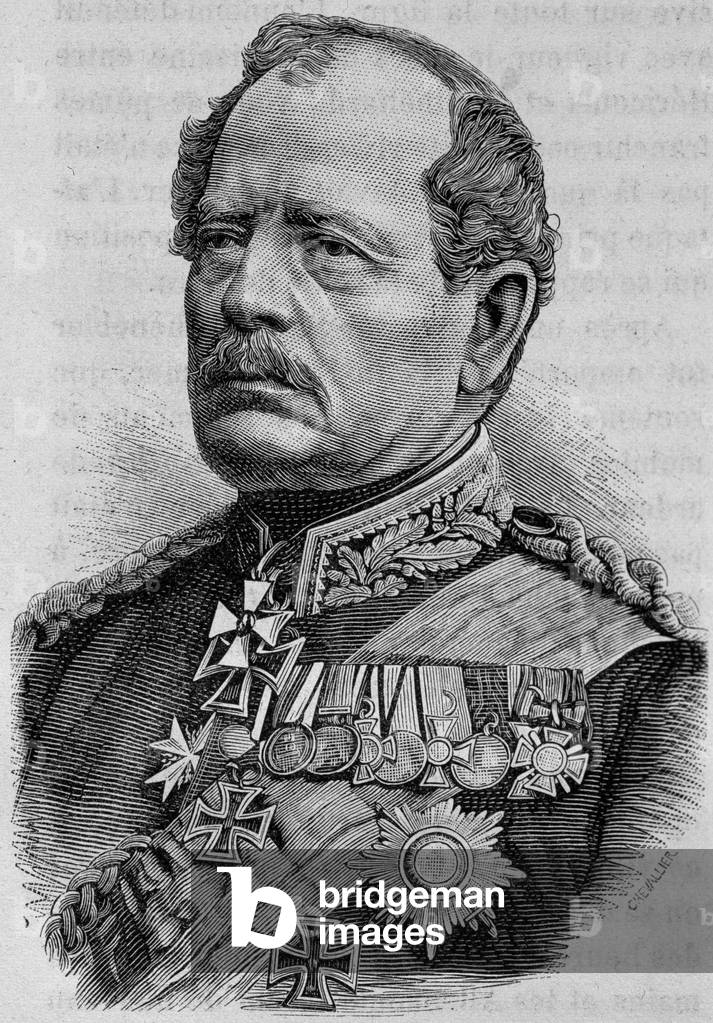 Portrait of Werder. 19th century engraving.