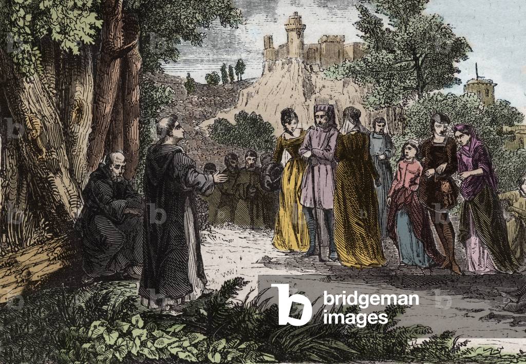 St. Dominic preaching to the Albigeois, 1846 (engraving)