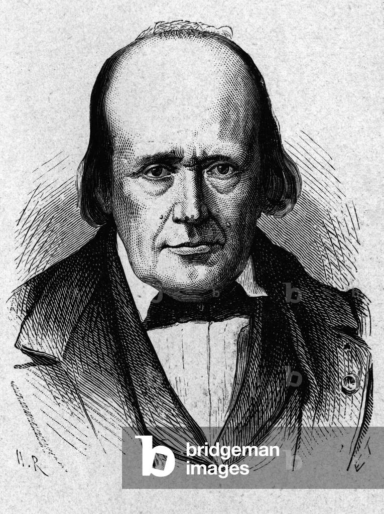 Portrait of Henri Milne - Edwards (1800 - 1885), French physiologist - in “” Album de la Science; illustrious scientists; Great discoveries””” 1896.