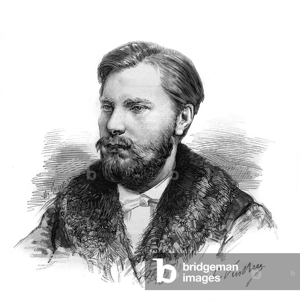 Portrait of Guillaume Alexandre (Guillaume-Alexandre) Prince of Orange who died in 1884. Engraving in “” Le Monde Illustré””, 1884. Private Collection