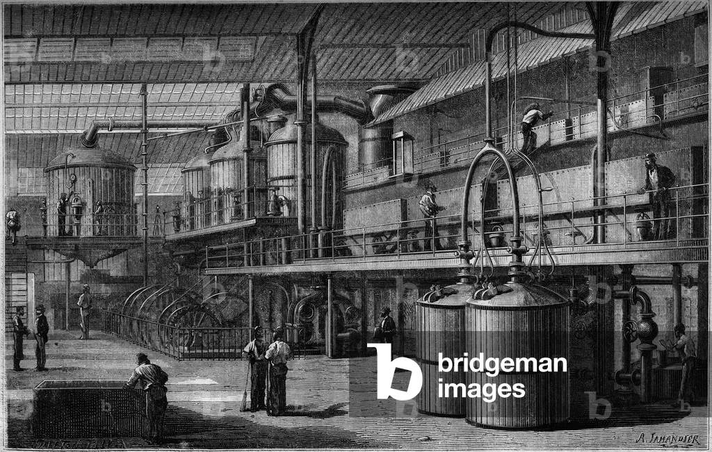 Beet Sugar Manufacturing Plant by Jahandier in Le Magasin Pittoresque, 1873 (engraving)