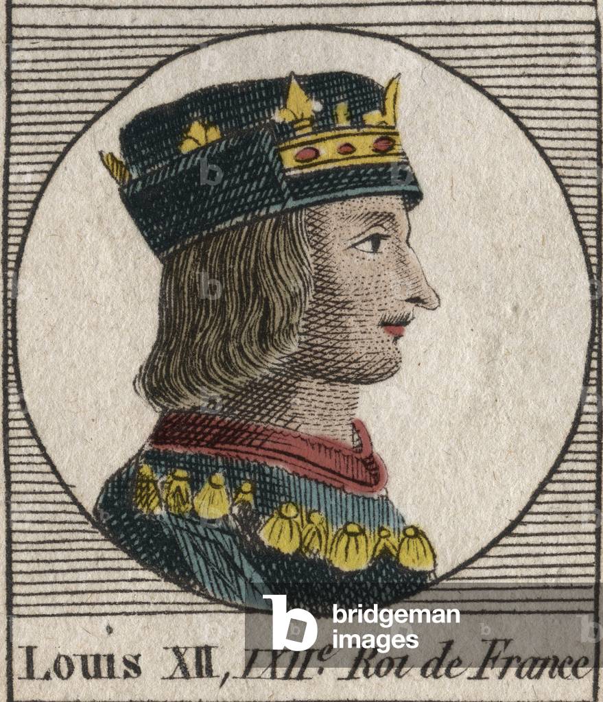 Portrait of King Louis XII (1462-1515) - Portrait of Louis XII of France (1462-1515), King of France - engraving from “Instruction sur l'Histoire de France” by Charles Constant Le Tellier 1821