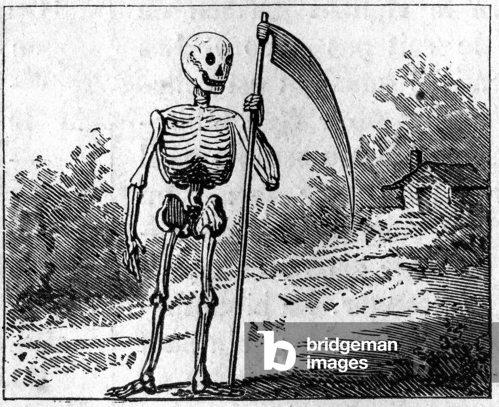 Death represented with a fake. 1860 engraving.