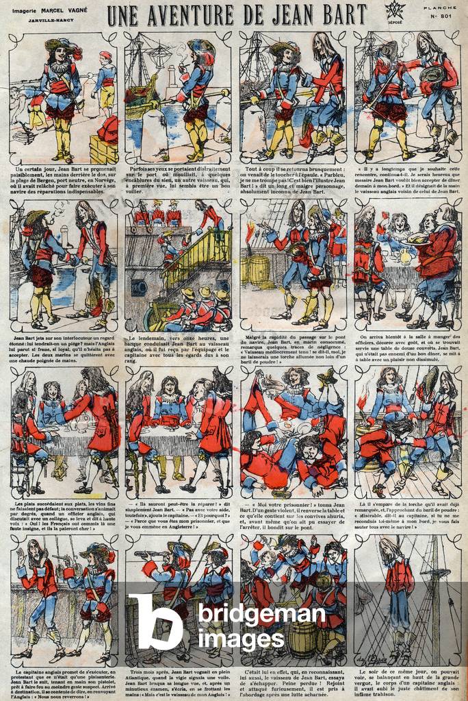 An adventure of Jean Bart (1650 - 1702), french corsair.fin 19e siecle (print)