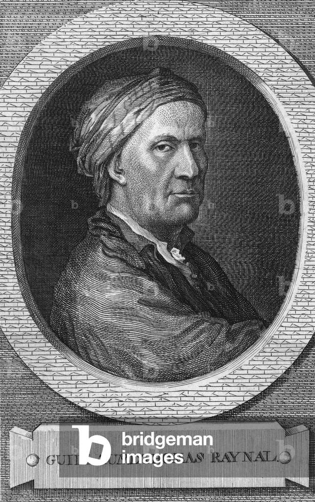Portrait of the French writer, thinker and priest Guillaume-Thomas Raynal ” Engraving of the 19th century