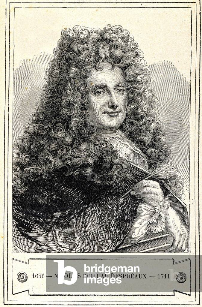 Portrait of Nicolas Boileau Despreaux (Boileau-Despreaux) (1636 - 1711), engraving 19th century