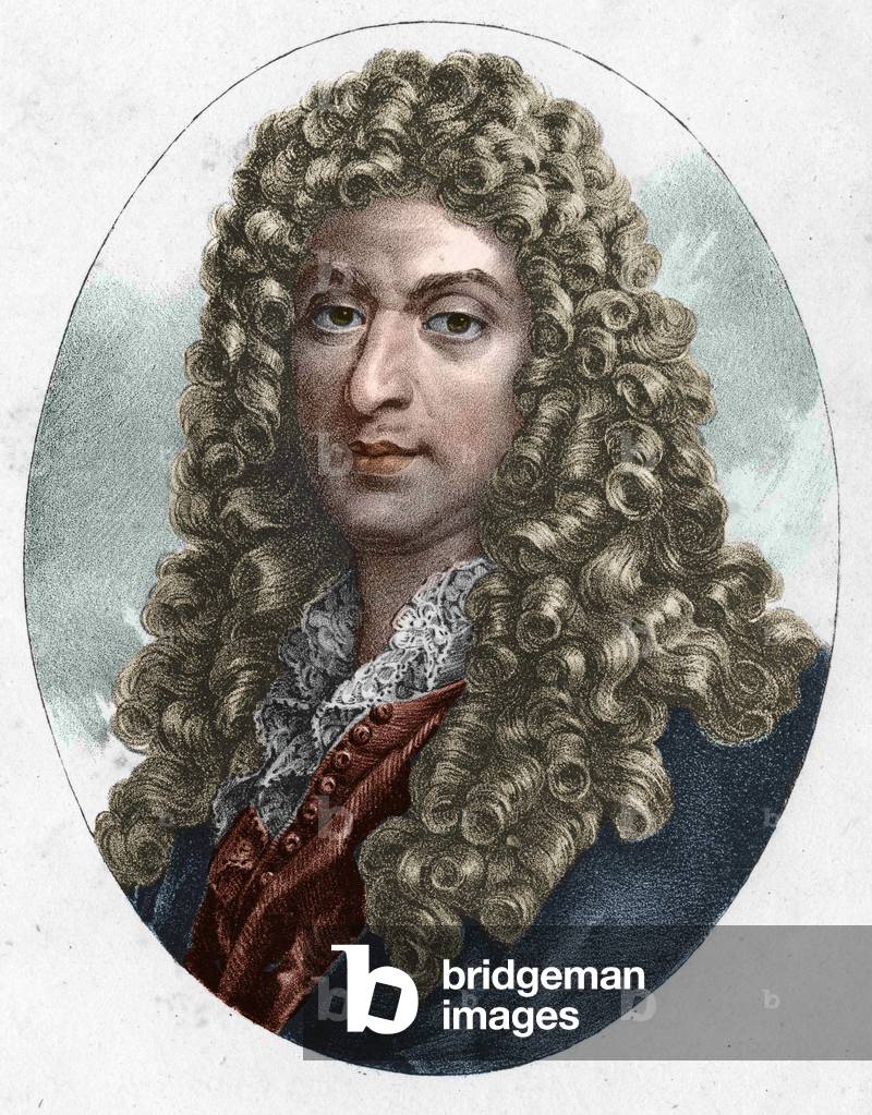 Portrait of Jean Baptiste Lully, French composer of Italian origin.
