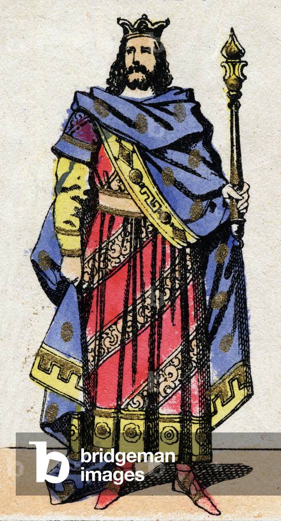 Merowinger-Dynastie: Porträt von Clotaire IV (685-719) König der Franken von Austrasien von 717 bis 719, späte