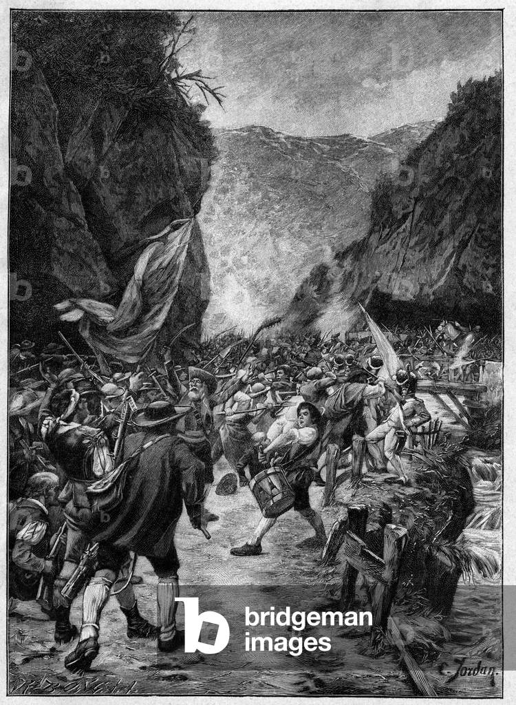 The Revolt of the Tyrolese, 1809 (Tyrol's Fight for Freedom in 1809) - Tyrol's Rebellion in 1809 after the painting of C Jordan -