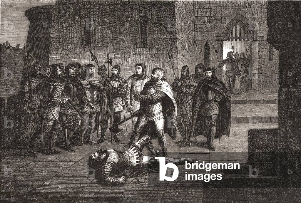 Ermordung von Etienne Marcel 1358 - in „L'Histoire de France““ durch Henri Martin, 19. Jahrhundert.