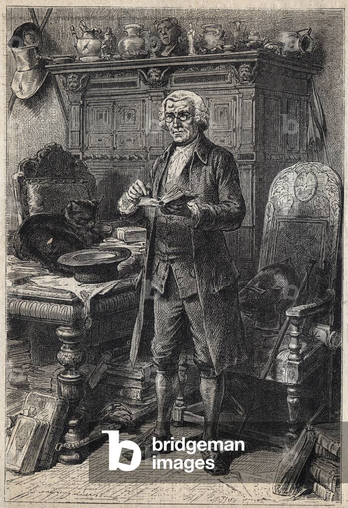 Jonathan Oldenbuck (or Aldinbbuck) - 19th century illustration for the novel “The Antiquary” by Walter Scott (1771-1832)