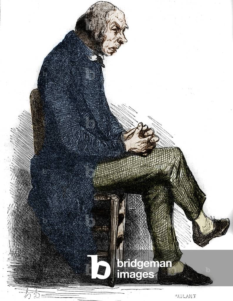 Father Goriot. Engraving mid 19th century. Illustration for “The Father Goriot” by Honore de Balzac (1799-1850).