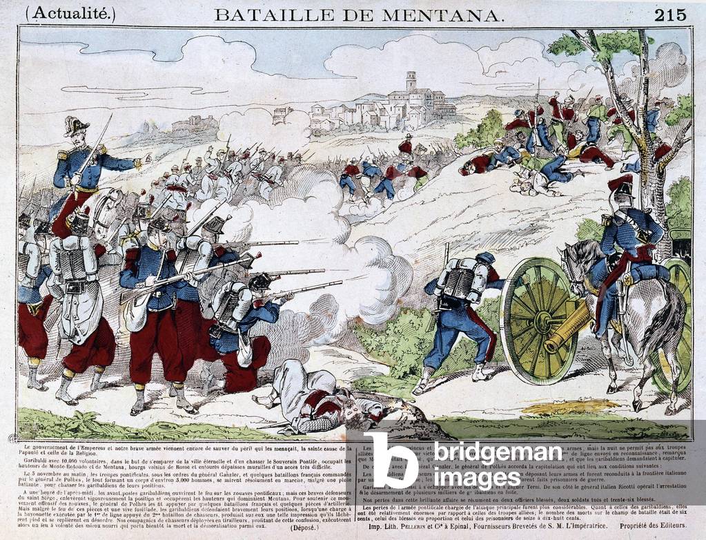 The battle of Mentana, November 3, 1867, end of 19th century (print)
