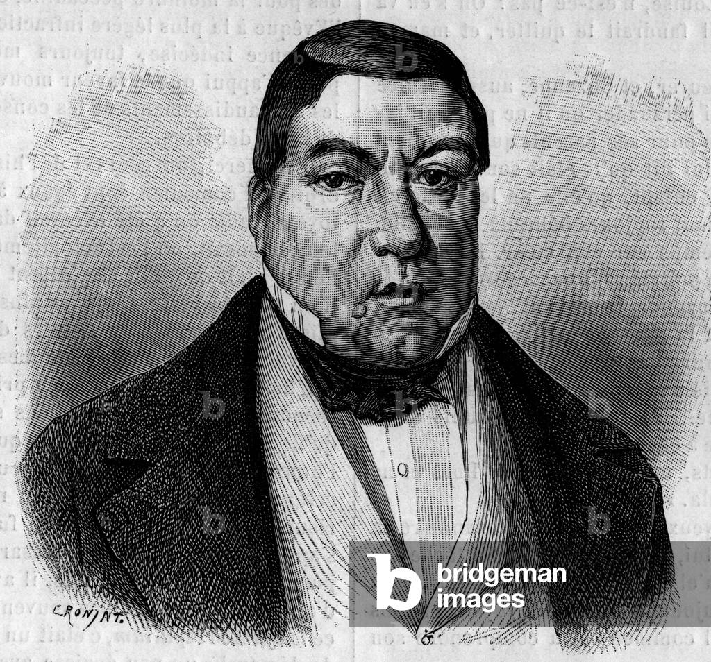 Portrait of comedian Moessard. Engraving in the illustrious journal “La jeunesse””, 1886.”