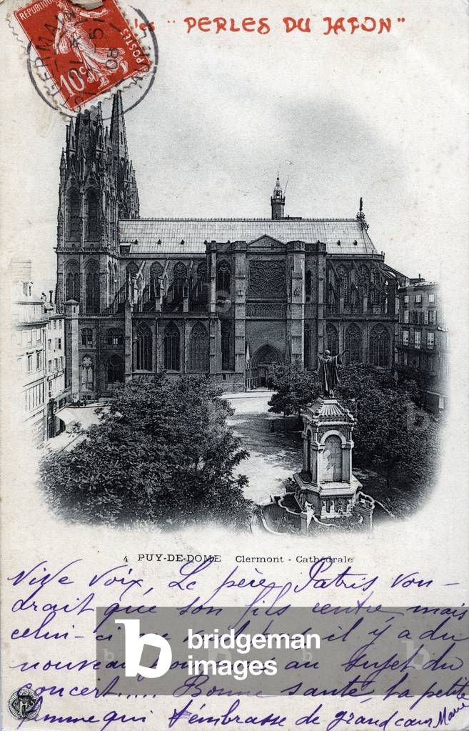 Cathedrale de Clermont Ferrand (Clermont-Ferrand), Puy de Dome - 1910s, postcard. France, 20th century.