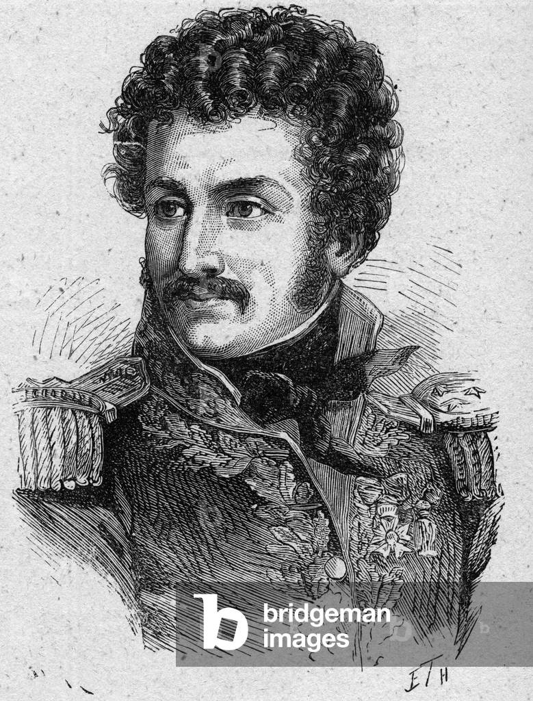 Portrait of Pierre Yriex (Pierre Yrieix) Daumesnil (1776-1832), French general during the First Empire and the Restoration - Engraving of 1889 - Private collection