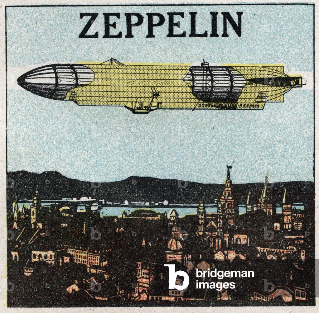 The balloons: zeppelin. Anonymous illustration of 1925 (print) (print).