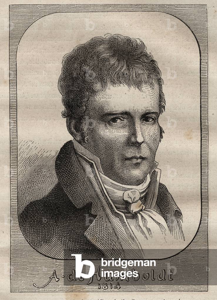 Portrait of Alexander von Humboldt (1769-1859) - illustration taken from “The Great Mariners of the 18th century””, 1879 - 1 of the 3 volumes of the “Histoire generale des grands voyages et des grands voyageurs” by Jules Verne