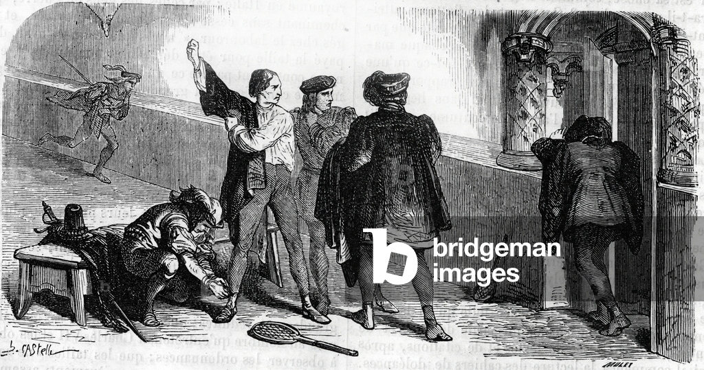 The Duke of Orleans playing the game of palms at the Halles in Paris.