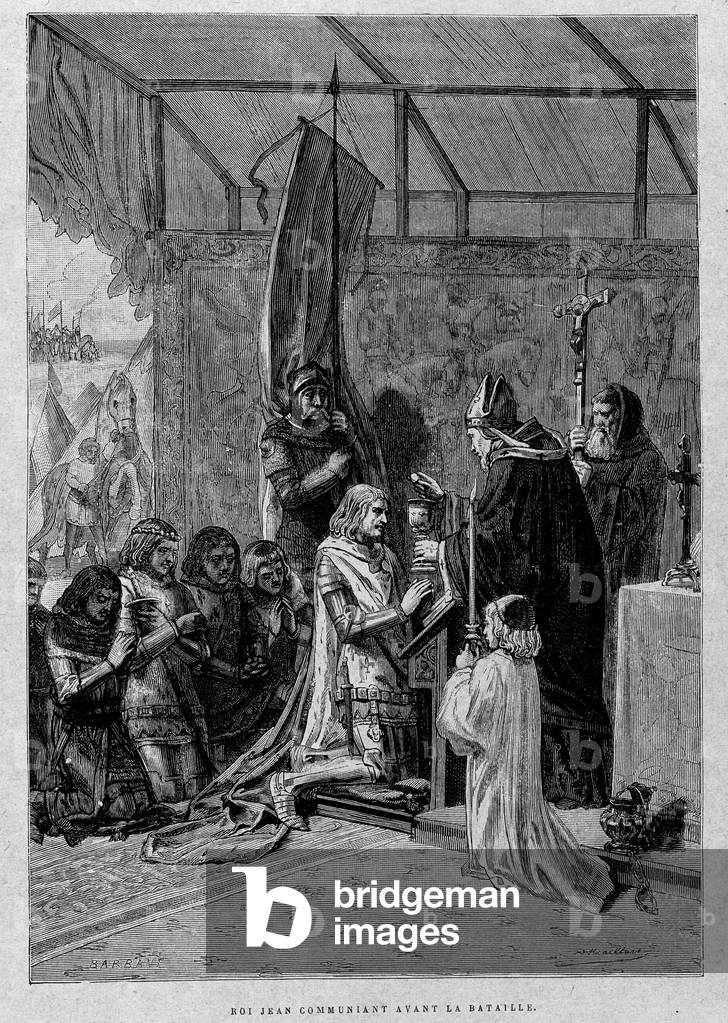 King John communicating before the battle (Poitiers?, 1356)