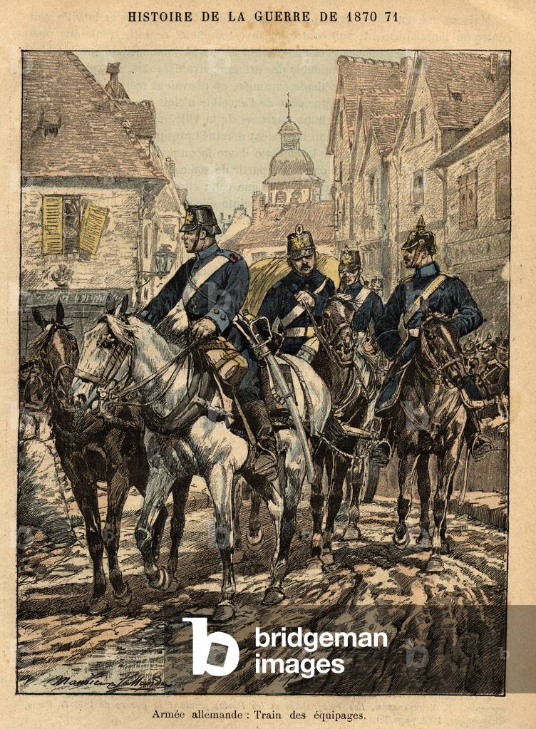 Bild von Gravur "Illustration für "Les combattants de 1870-71" - Französisch-Preußischer Krieg (Stich)" 1870 v