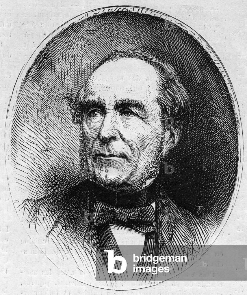 Portrait of Louis Vitet (1802-1873), French politician. Engraving in “” Le Monde Illustré”” n°844 of 13 June 1873.