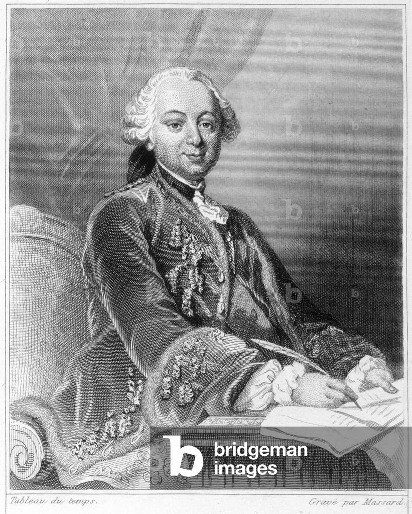 Portrait of Etienne François, Duke of Choiseul (1719 - 1785), French politician - in “Histoire des Français” by Lavallée, engraving, sd., 19th century.