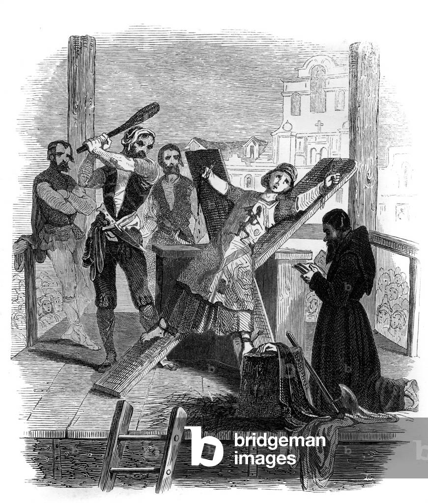Immagine di Incisione "Ruota di rottura" 1845 di Anonymous, b/w