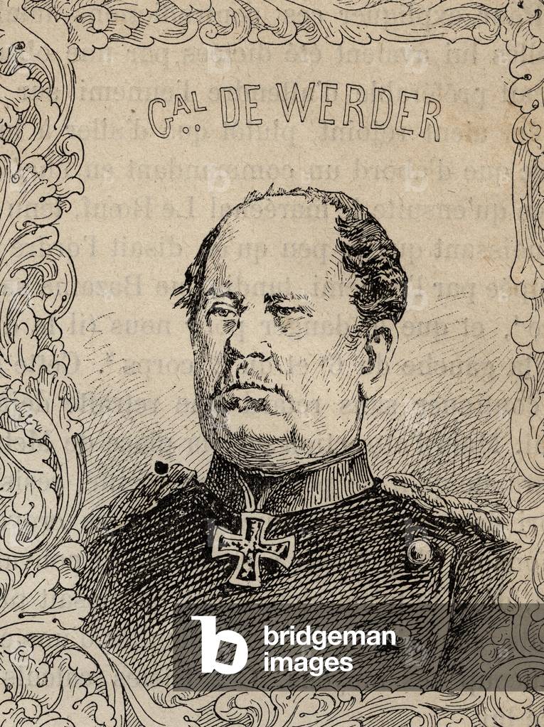 portrait of Prussian general Leonhard Graf von Blumenthal - 1870-71 (engraving)