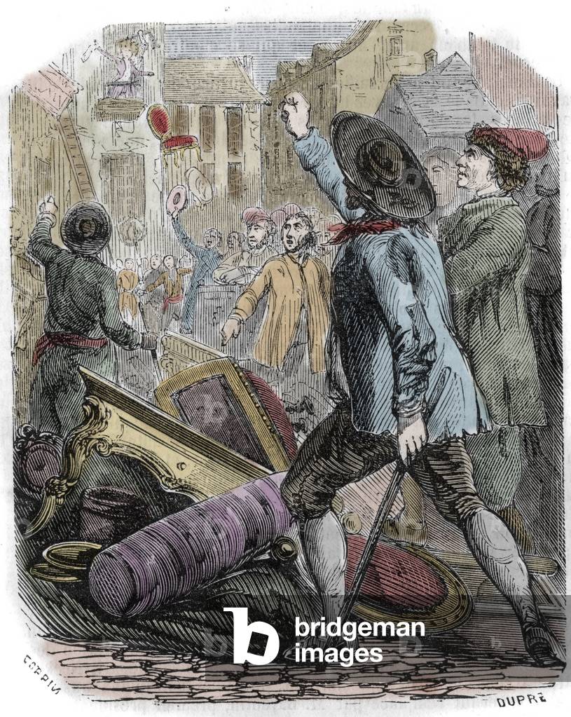 Reveillon riots occurred between 26-29 April 1789 - French Revolution: Reveillon affair - “” Pillage de la fabrication de papints Jean Baptiste de Reveillon le 28 avril 1789”” A Parisian emeute sacked the factory located rue du Faubourg saint Antoine.