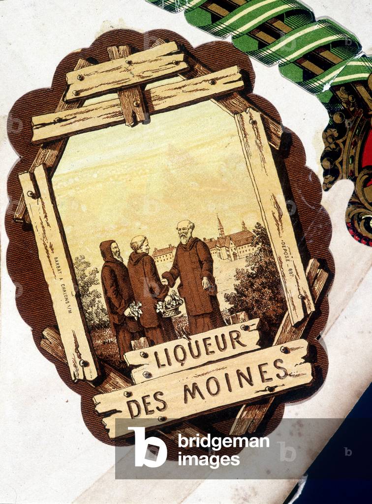 Label of “” Liqueur des Moines””, sd. 19th century.