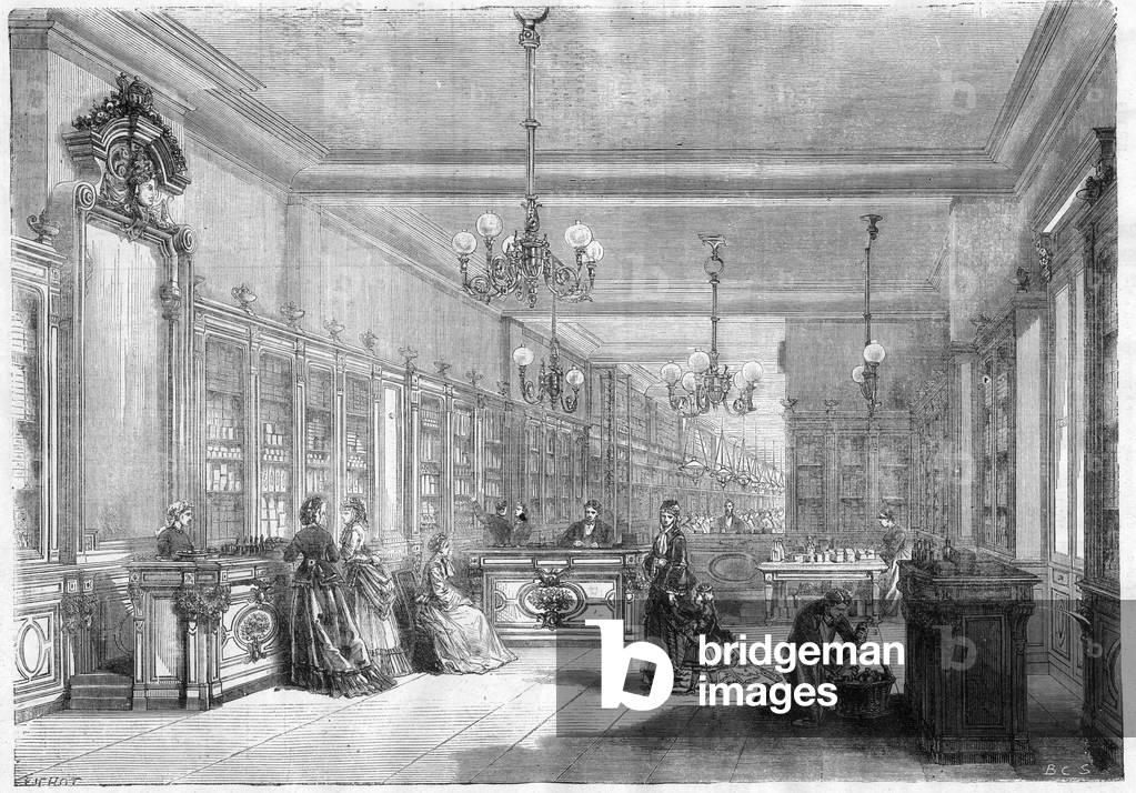 Large perfumery house Pinaud and Meyer (Edouard Pinaud and Meyer), boulevard de Strasbourg in Paris in 1870