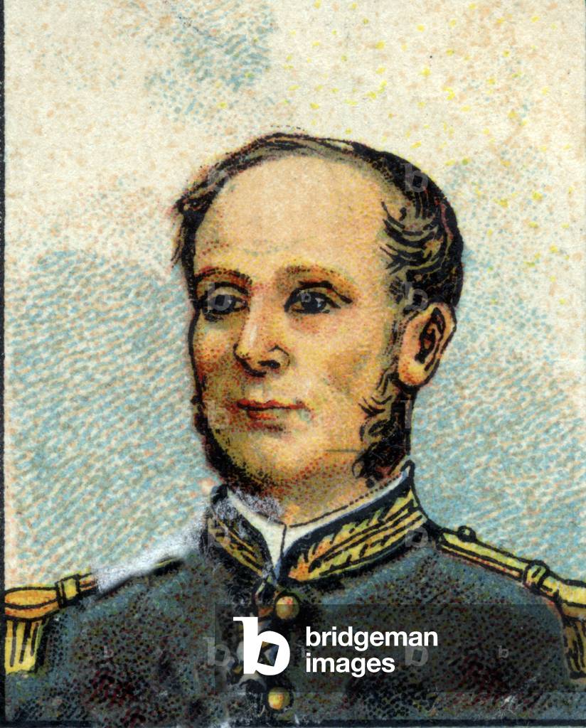 French Indochina: Portrait of Admiral Amedee Courbet French military, 1936 (chromo)