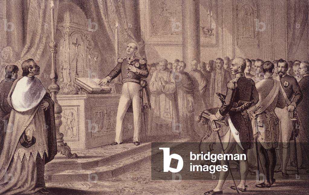 Ferdinand I of Bourbon or Ferdinand IV (1751 - 1825), King of Naples, inaugurated the constitution of 1820 - in “” Storia d'Italia””, 1864.