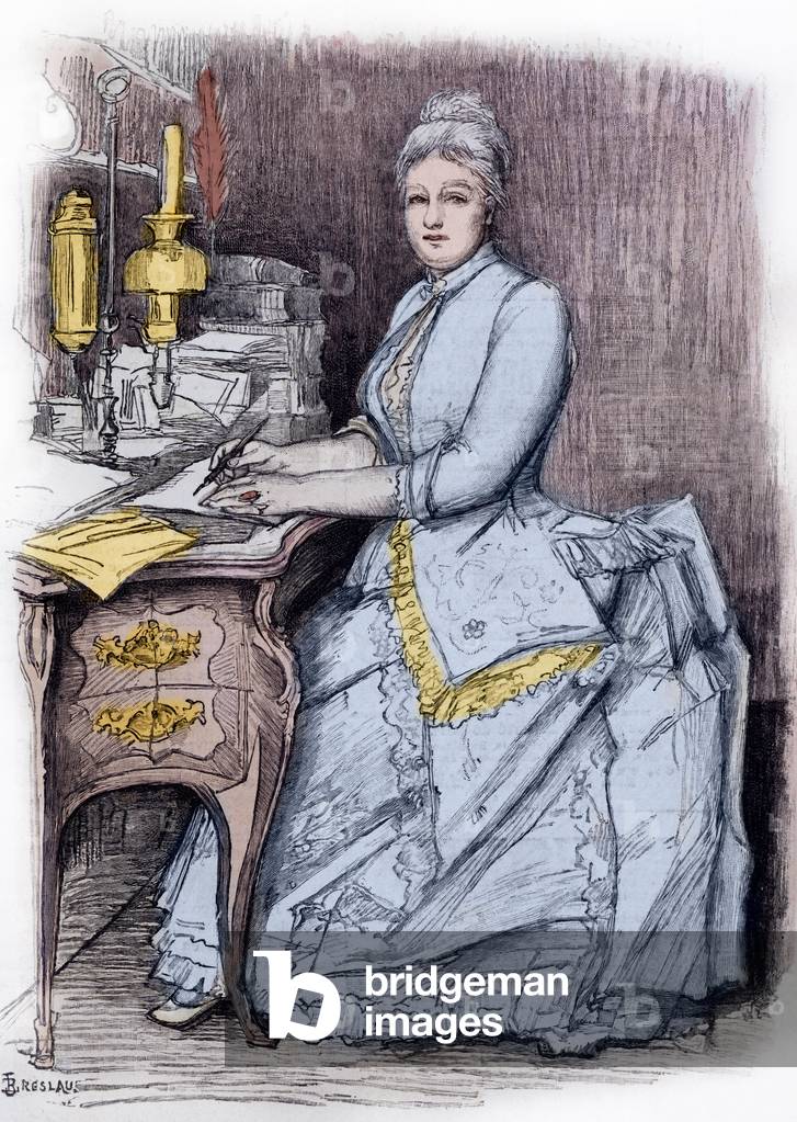 Juliette Lamber, woman writer (engraving)