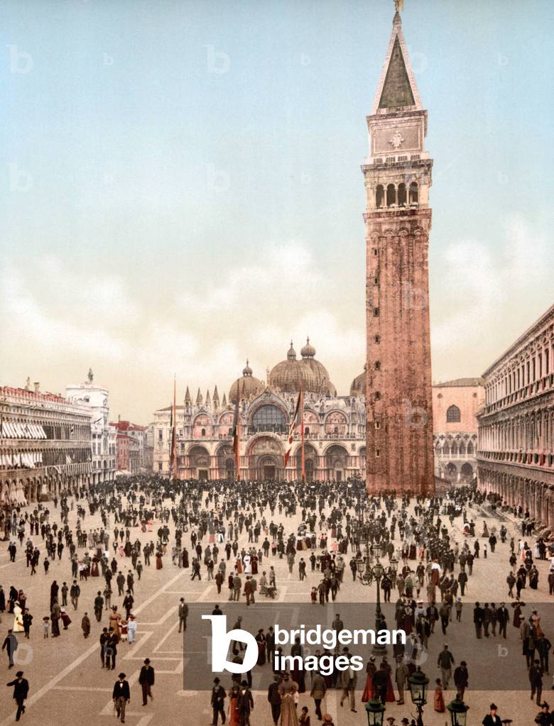 San Mark's Square in Venice on a Sunday morning in 1900.