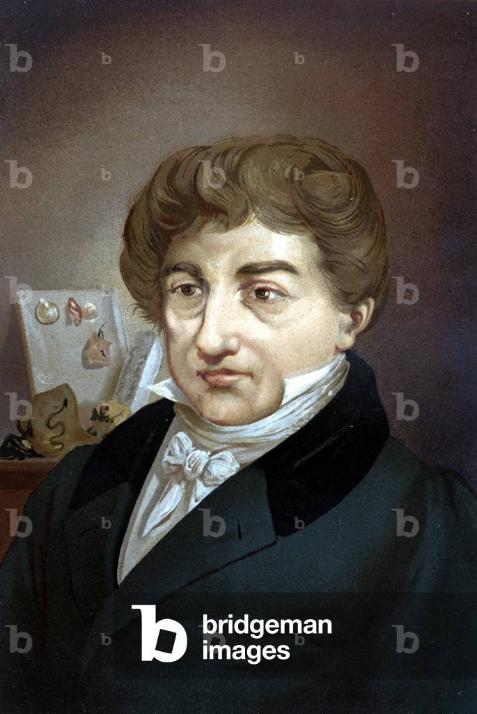 Portrait of Georges Cuvier (1764-1832) from “La Ciencia y sus Hombres” by Louis Figuier. Barcelona 1881