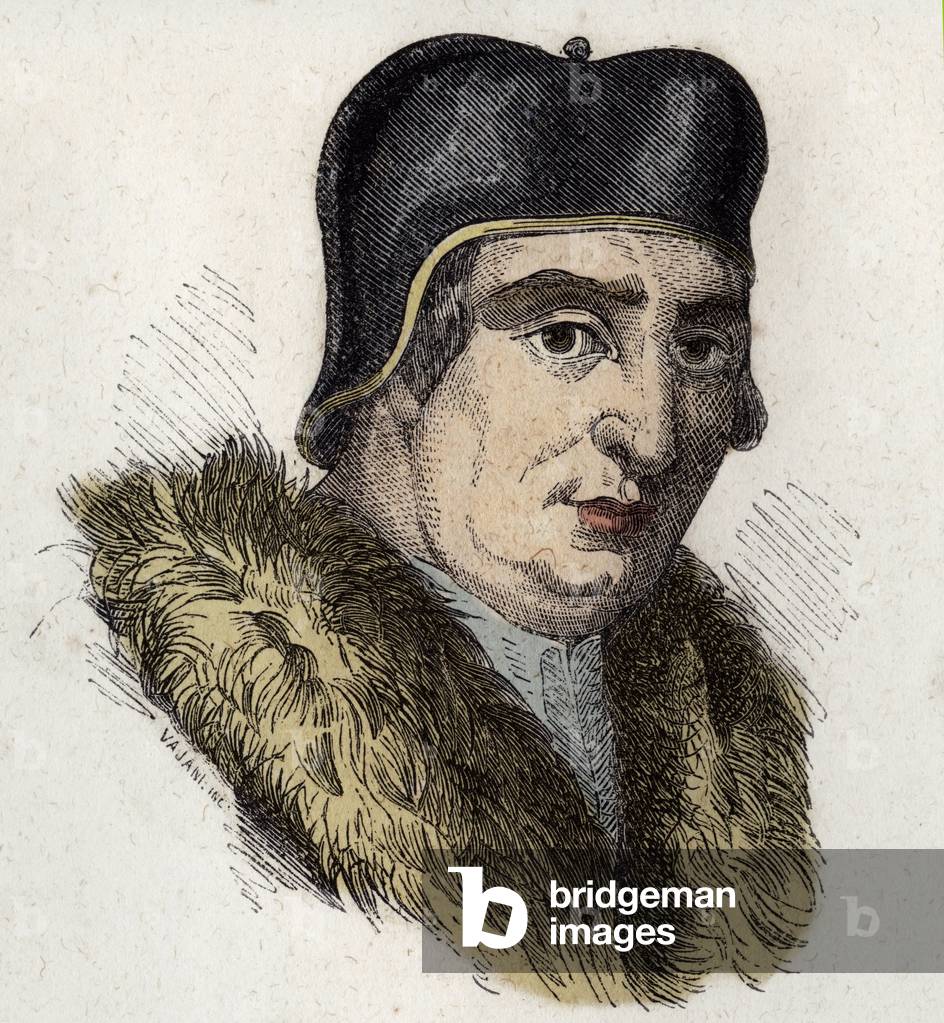 Portrait of Francesco Guicciardini (1483-1540), Italian philosopher, historian and politician, Engraving - Francesco Guicciardini (1483 - 1540), Italian historian and politician.
