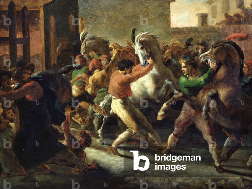 Bild von Gemälde "Studie für das Rennen der Barbarenpferde", 1817 von Theodore Gericault