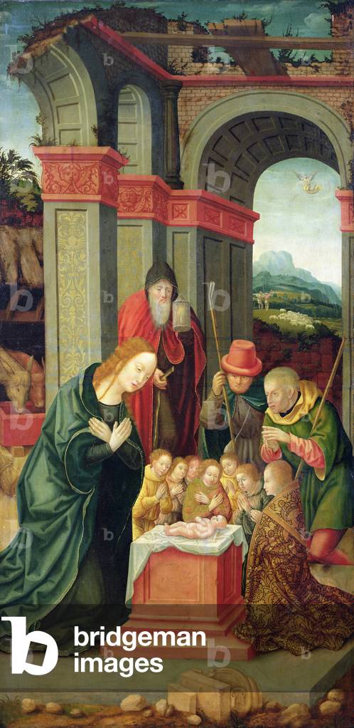 L'Adorazione dei pastori, Scuola di Colonia, XVI secolo (olio su tavola)